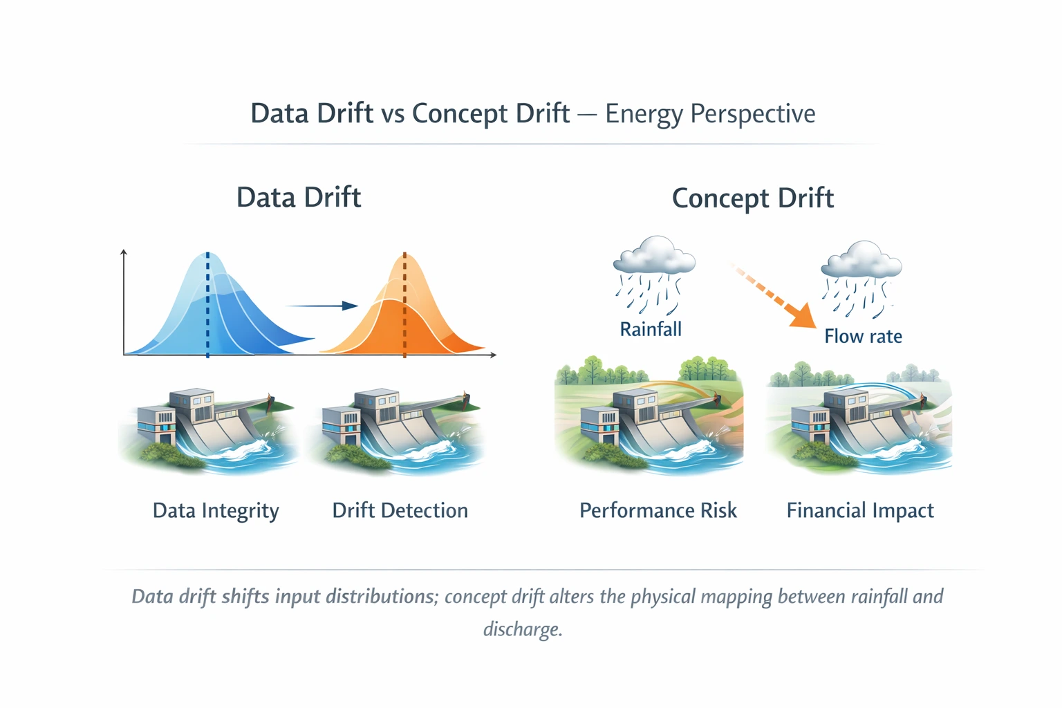 Data Drift vs Concept Drift — Energy Perspective